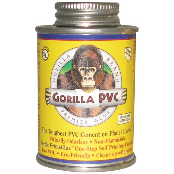 Gorilla Glue Pvc Cement 8Oz Purple PP08204 Zoro